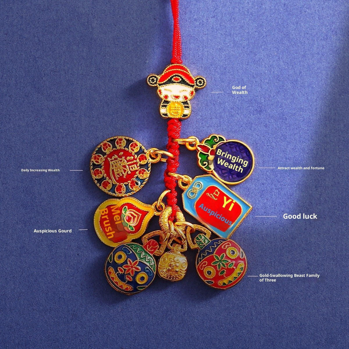 Vintage Sand Gold Pixiu Car Keychain - product image 8