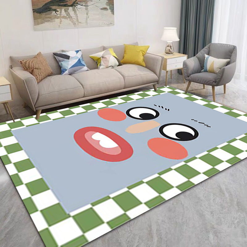 Creative Home Bedside Plaid Expression Rug - product image 3