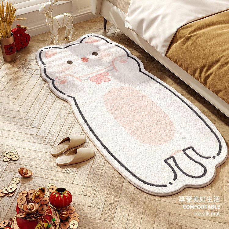 Bedroom Cartoon Cute Kitten Thickened Cashmere Rug - product image 2