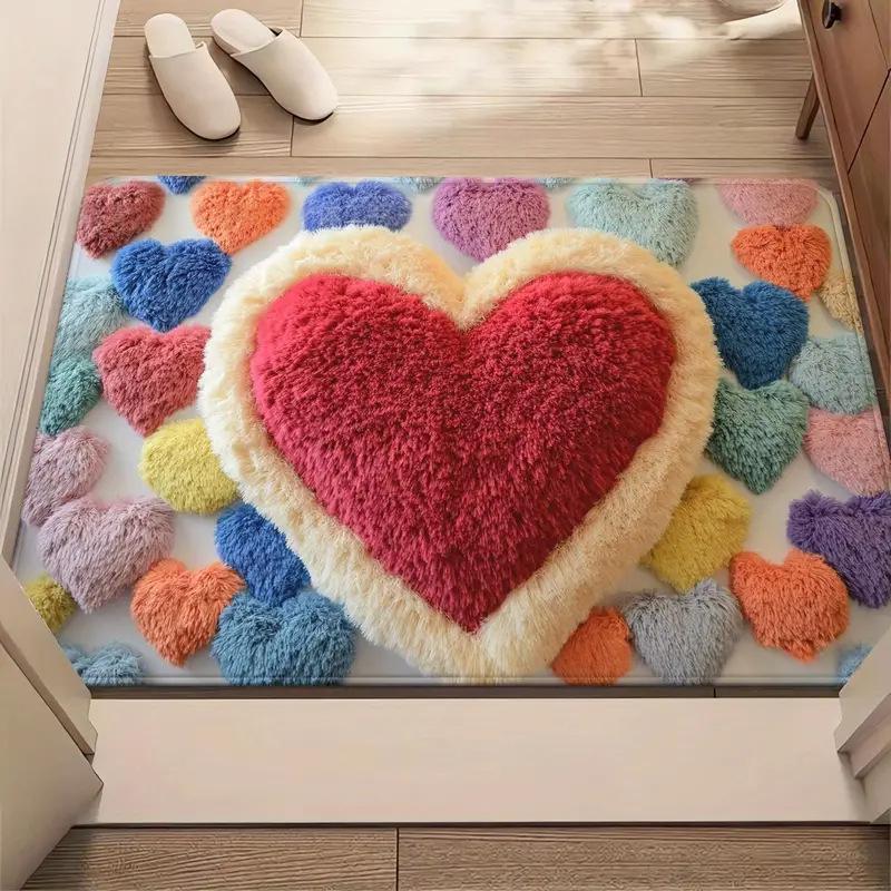 Caring Valentines Day Cashmere-Feel Bathroom Rug