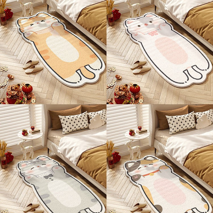 Bedroom Cartoon Cute Kitten Thickened Cashmere Rug