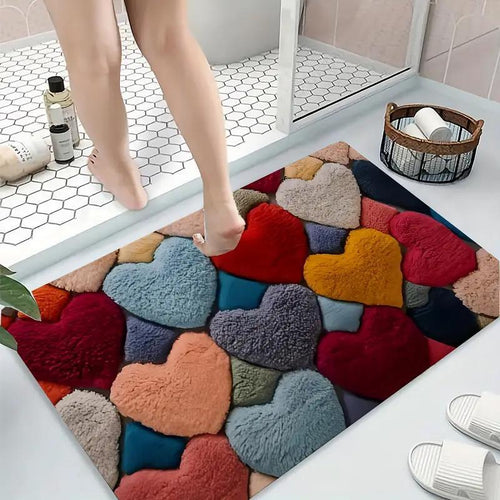 Caring Valentines Day Cashmere-Feel Bathroom Rug