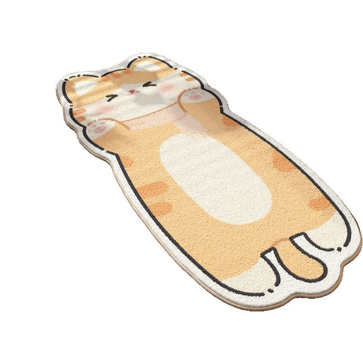 Bedroom Cartoon Cute Kitten Thickened Cashmere Rug