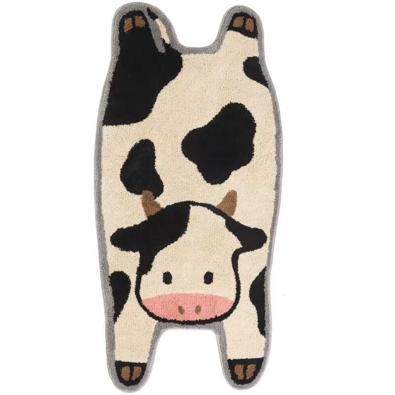Bedroom Cute Cow Shape Plush Rug - product image 5
