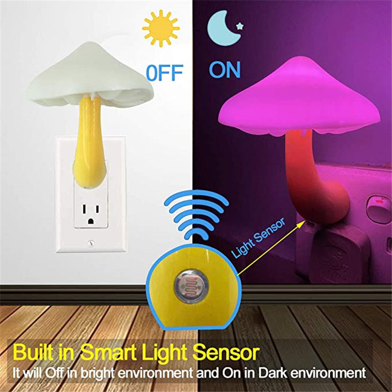 Mushroom Plug-In LED Sensor Night Light