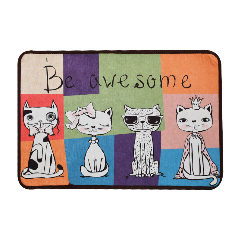 Cute Cat Entrance Doormat Living Room Rug