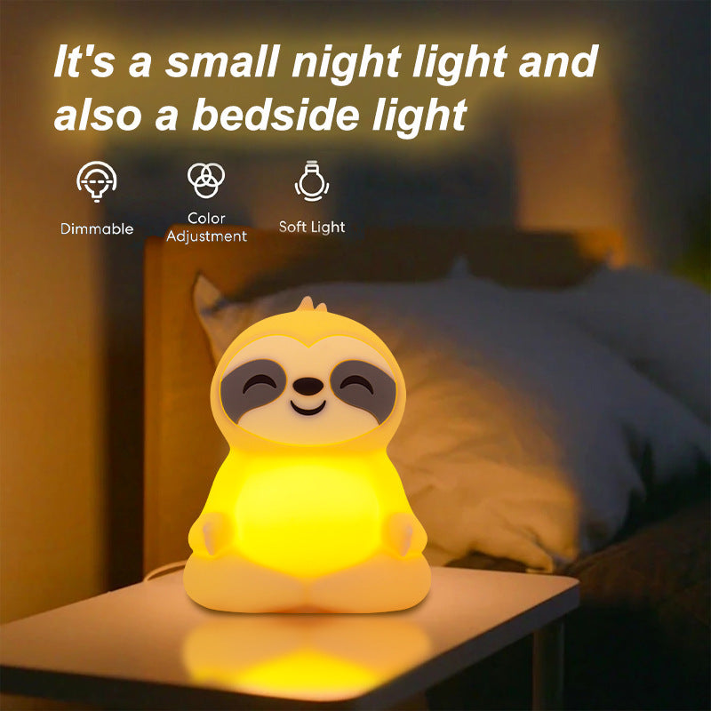 Sloth Tap-Control Silicone Night Light