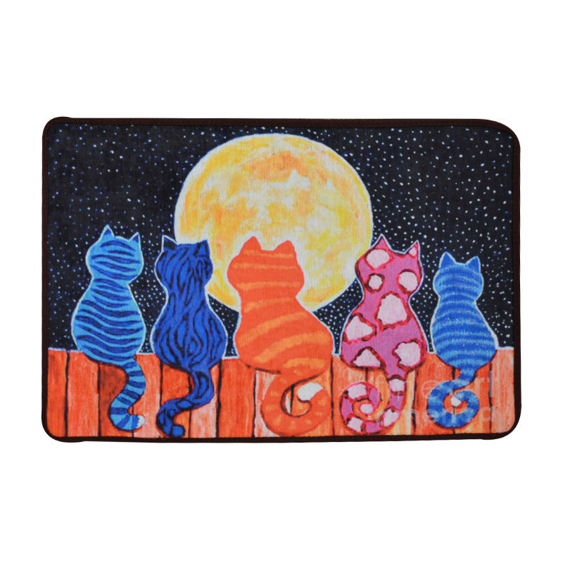 Cute Cat Entrance Doormat Living Room Rug
