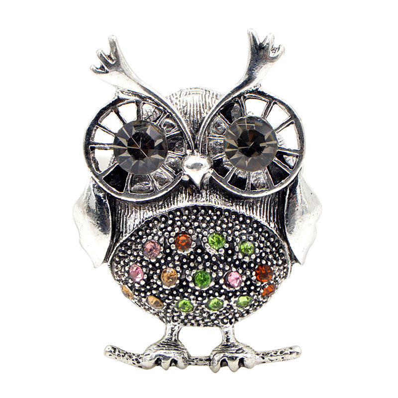 Diamond Cute Owl Vintage Brooch - product image 2