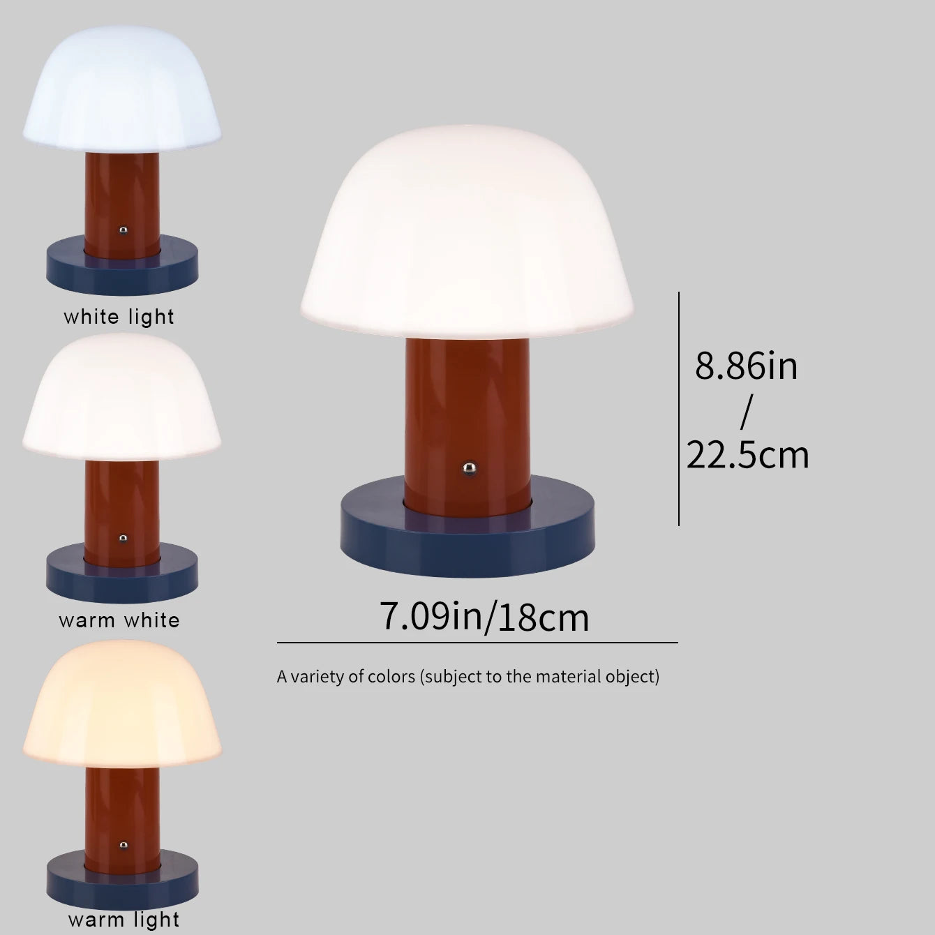 Bedroom Living Room Dining Room Outdoor Rechargeable Mushroom Table Lamp LED Touch Switch Small Mushroom Night Light