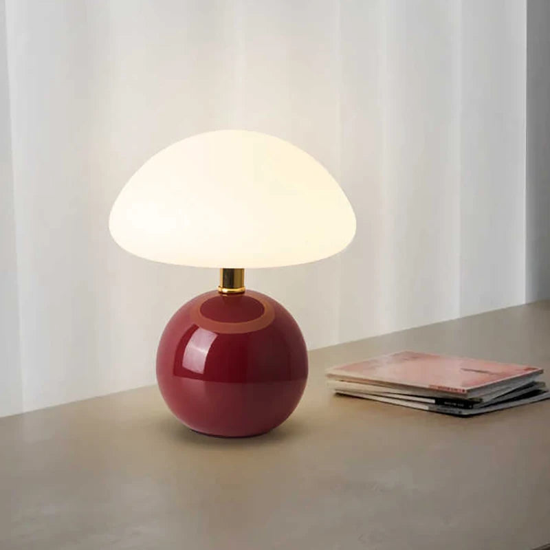 Ceramic Mushroom Table Lamp Nordic Cream Style Bedroom Bedside Living Room and Dining Room Table Lamp Atmosphere Table Lamp