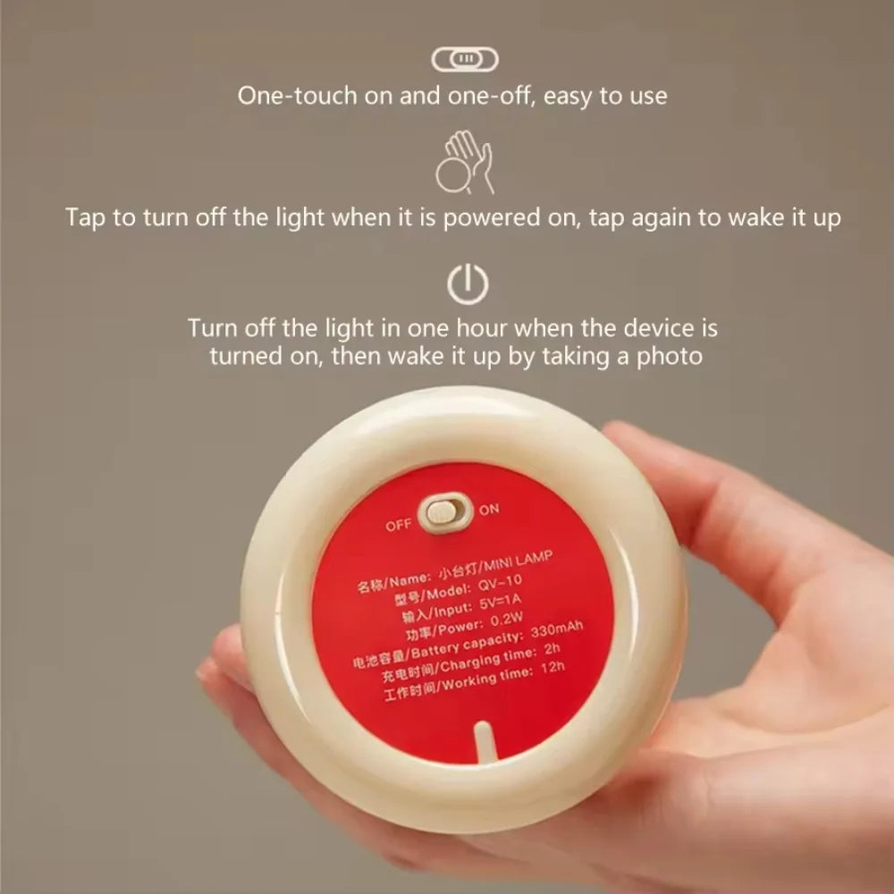 Mini Desktop Sunset Night Lamp Creative USB Rechargeable Mushroom Style Led Night Light for Coffee Bar Home Decor Bedroom