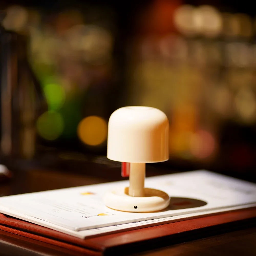 Sunset Night Lamp Mini Desktop Creative USB Rechargeable Mushroom Style Led Night Light for Coffee Bar Home Decor Bedroom