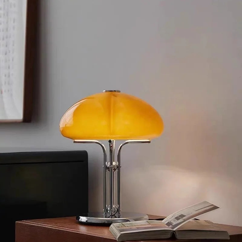 Korean Bauhaus Bedroom Mushroom Desk Lamp Advanced Charging Bedhead Designer Pumpkin TableLamp Room Decor