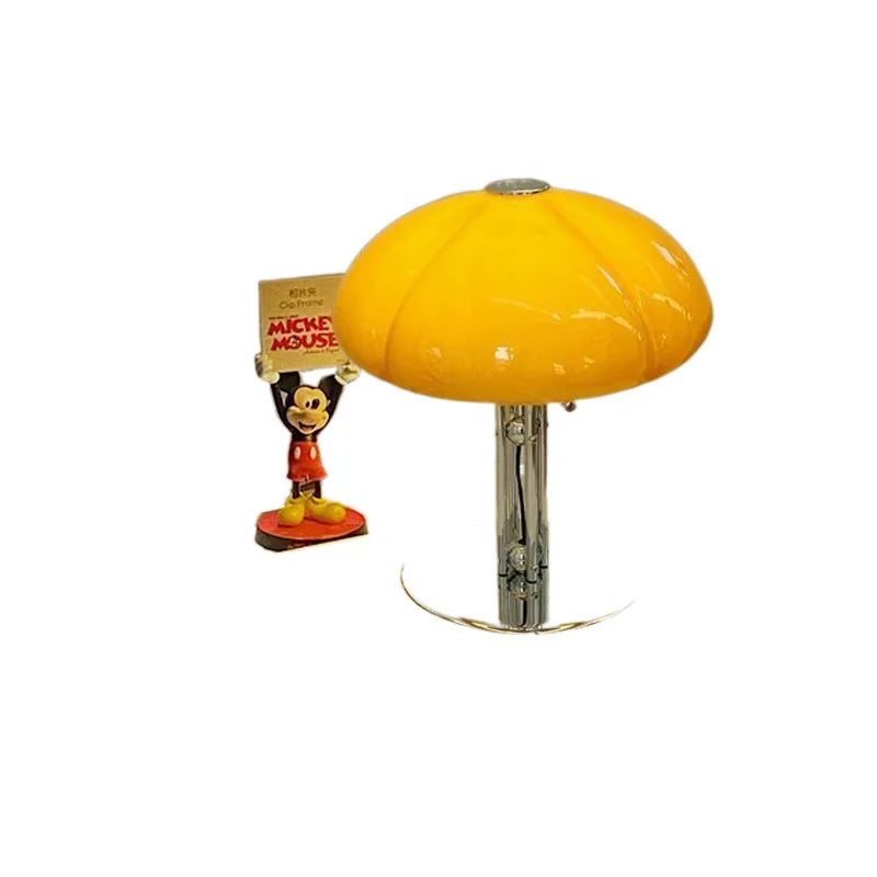 Korean Bauhaus Bedroom Mushroom Desk Lamp Advanced Charging Bedhead Designer Pumpkin TableLamp Room Decor