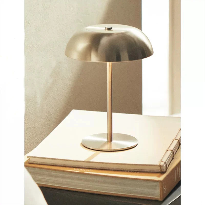 Cute Mushroom Table Lamp, Touch Control 3 Colors Dimmable, Cordless Rechargeable LED Bedside Lamp for Home Decor Gift