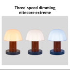 Bedroom Living Room Dining Room Outdoor Rechargeable Mushroom Table Lamp LED Touch Switch Small Mushroom Night Light