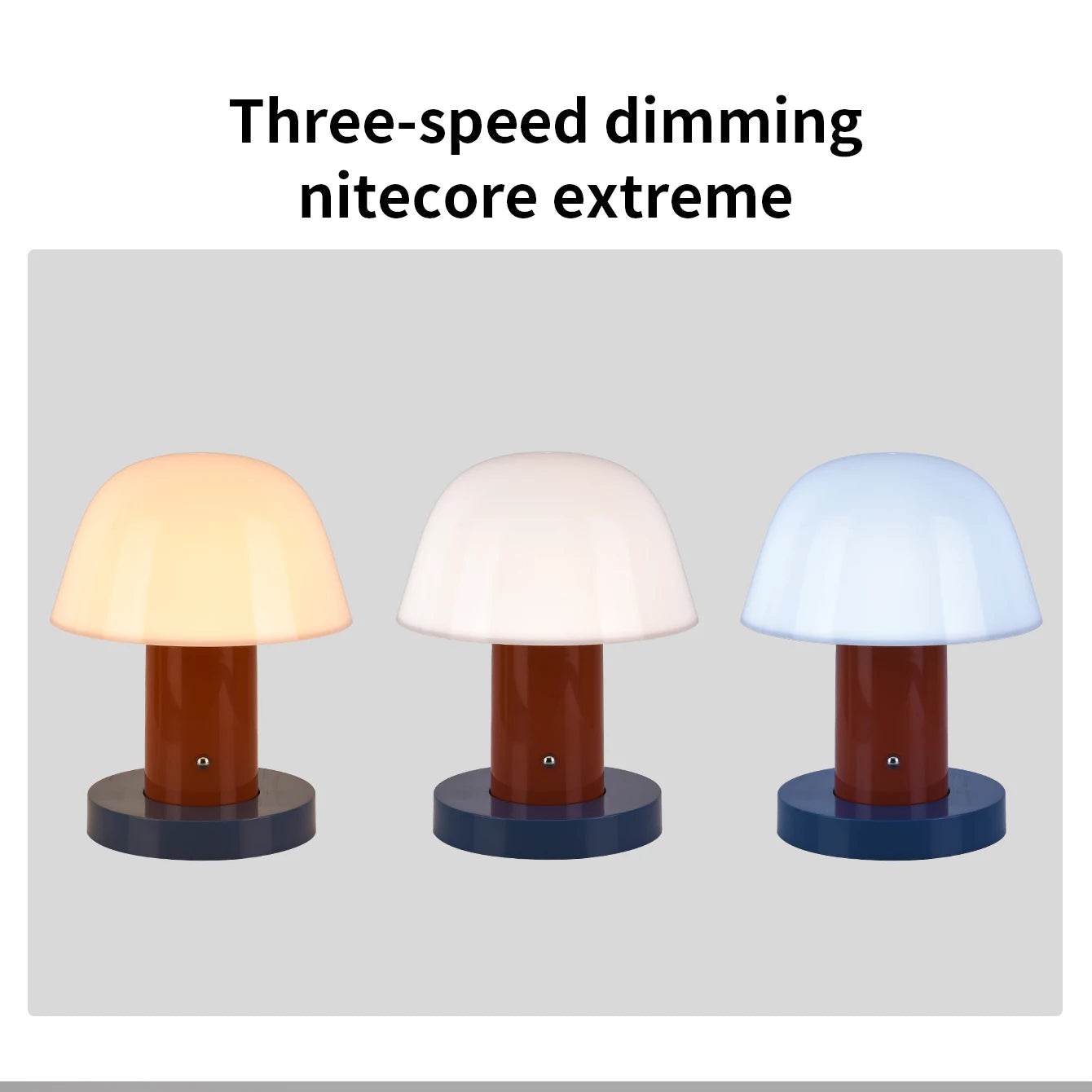 Bedroom Living Room Dining Room Outdoor Rechargeable Mushroom Table Lamp LED Touch Switch Small Mushroom Night Light