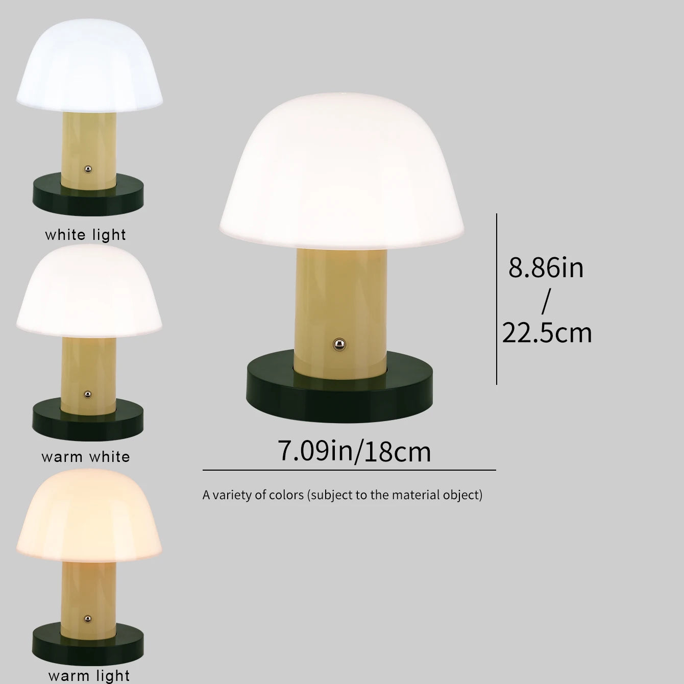 Bedroom Living Room Dining Room Outdoor Rechargeable Mushroom Table Lamp LED Touch Switch Small Mushroom Night Light