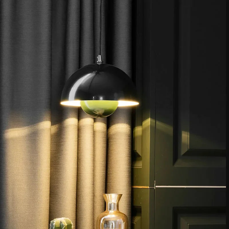 Nordic LED Pendant Light Danish Design Semicircular Colorful Hanging Lamp for Restaurant Dining Room Kitchen Decor Drop Lighting