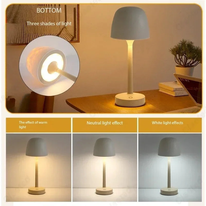 Mushroom Table Lamp with Water Ripple Projection Atmosphere Lights Hotel Bar Bedroom Living Room Desk Lamp Decorative Lighting