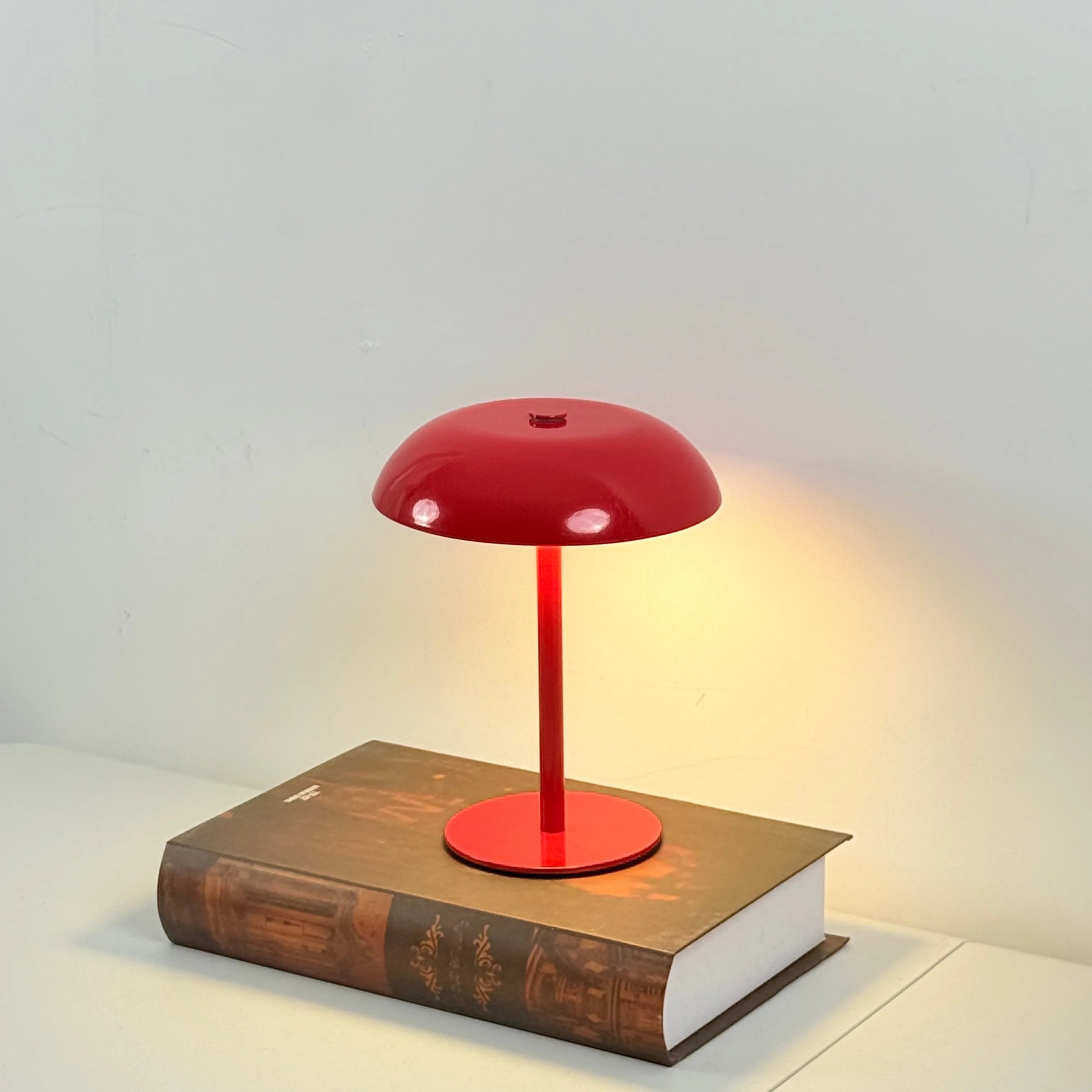 Cute Mushroom Table Lamp, Touch Control 3 Colors Dimmable, Cordless Rechargeable LED Bedside Lamp for Home Decor Gift