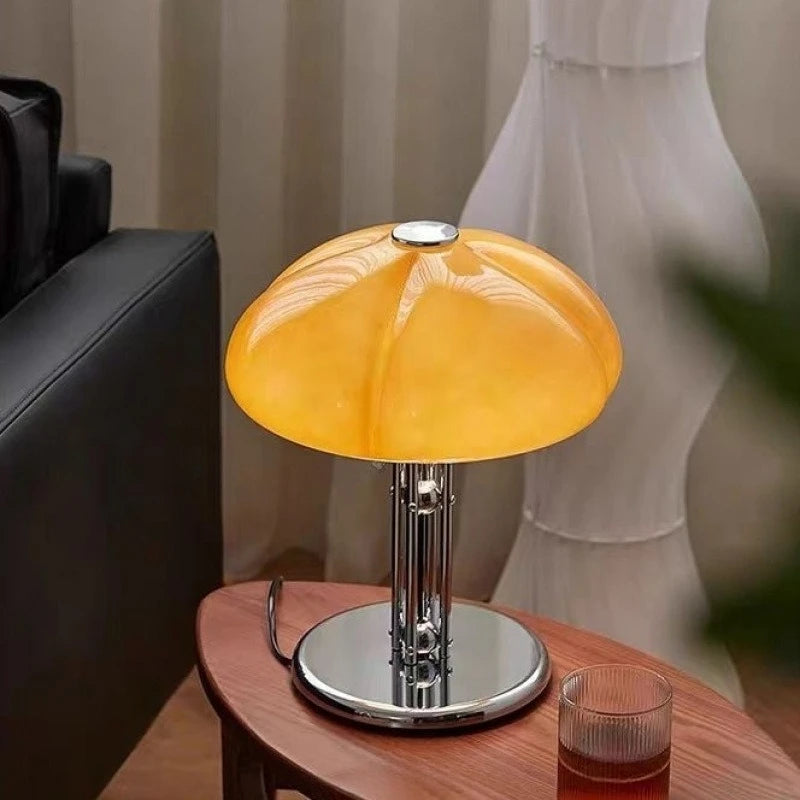 Korean Bauhaus Bedroom Mushroom Desk Lamp Advanced Charging Bedhead Designer Pumpkin TableLamp Room Decor