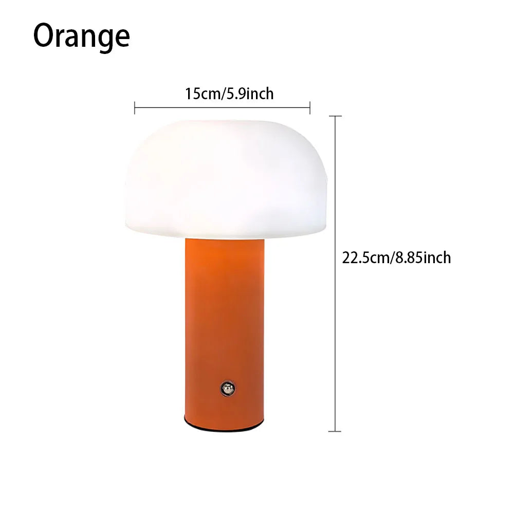 New Mushroom Lamp LED Charging Table Lamp 3-colors Dimming Desk Lamp Mushroom Night Light for Bar Restaurant Bedroom Decoration