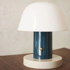 Nordic Danish Retro Small Table Lamp Charging Touch Desk Decoration Warm Atmosphere Mushroom Lamp Bedroom Bedside Lamp LED