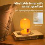 Mini Desktop Sunset Night Lamp Creative USB Rechargeable Mushroom Style Led Night Light for Coffee Bar Home Decor Bedroom