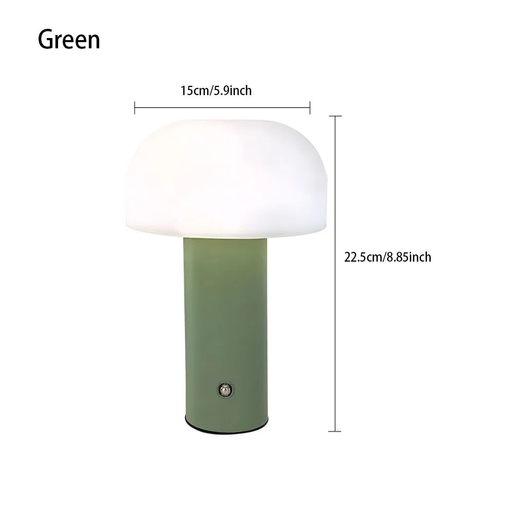 New Mushroom Lamp LED Charging Table Lamp 3-colors Dimming Desk Lamp Mushroom Night Light for Bar Restaurant Bedroom Decoration