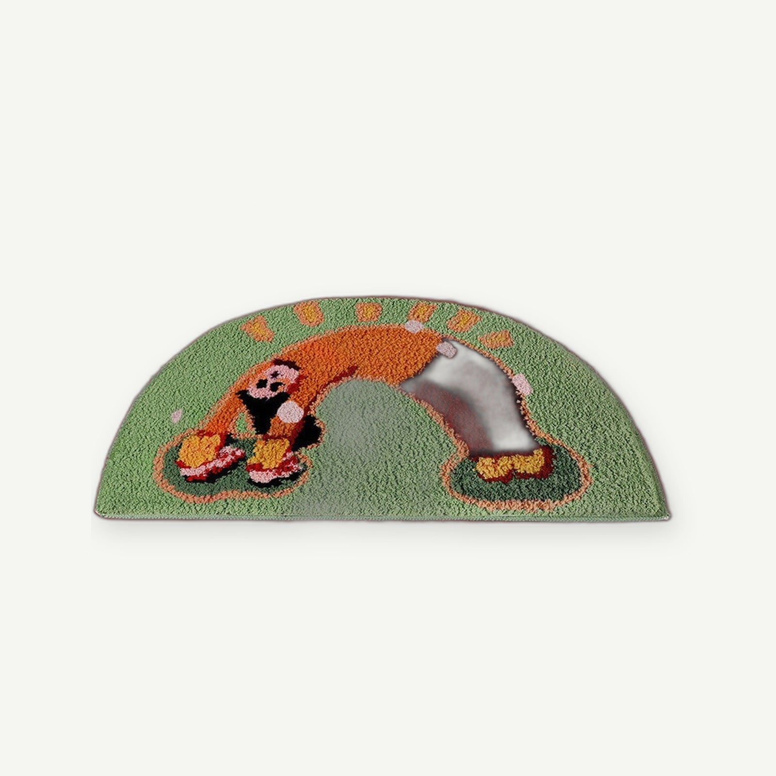 Artist collaboration semicircle rug