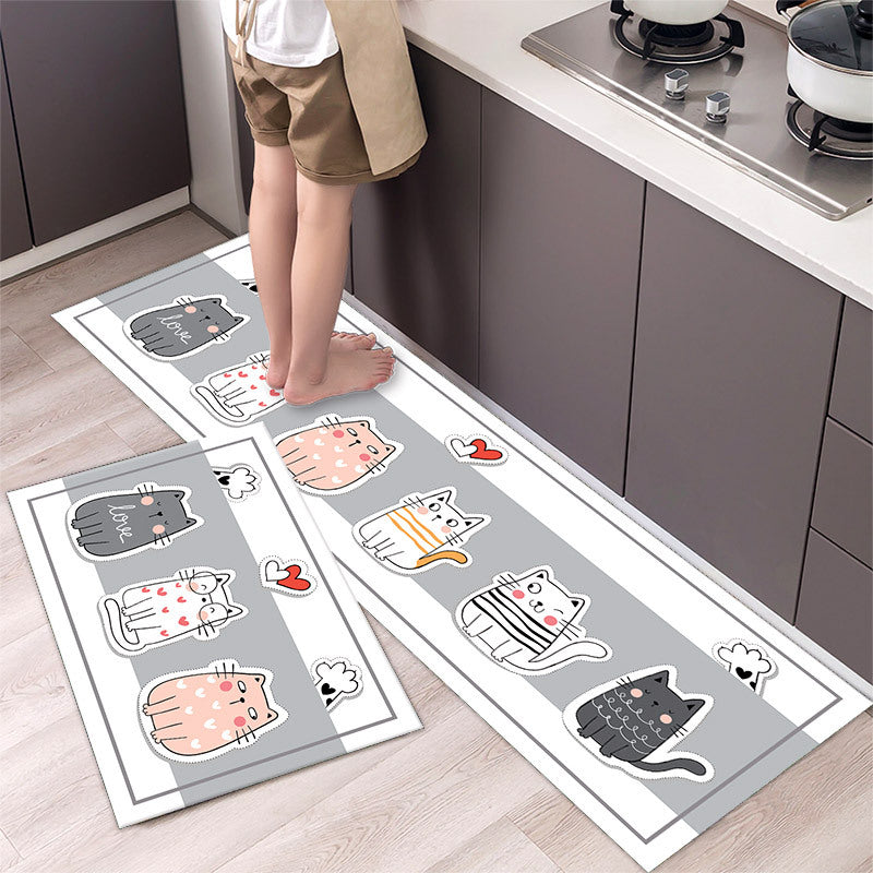 Cartoon Floor Mat Kitchen Strip Rug Simple - product image 7