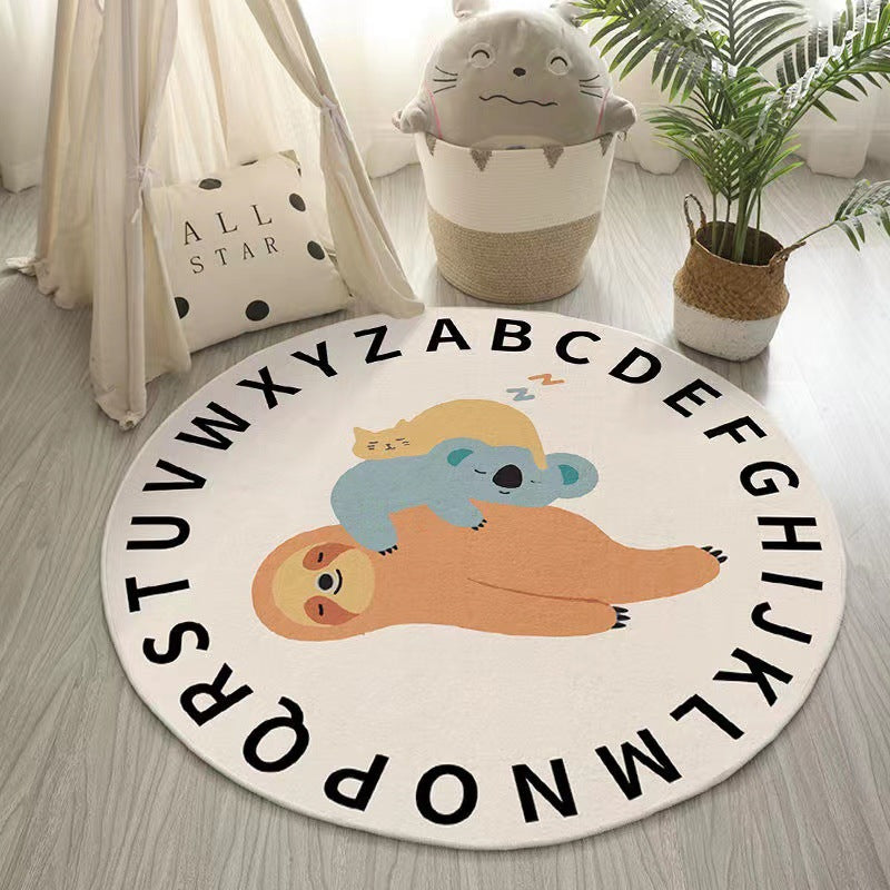 Round Cashmere-like Rug For Living Room - product image 4