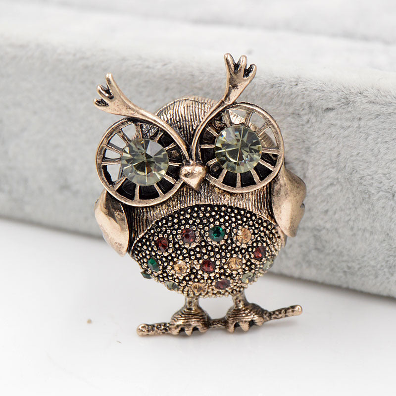 Diamond Cute Owl Vintage Brooch - product image 4