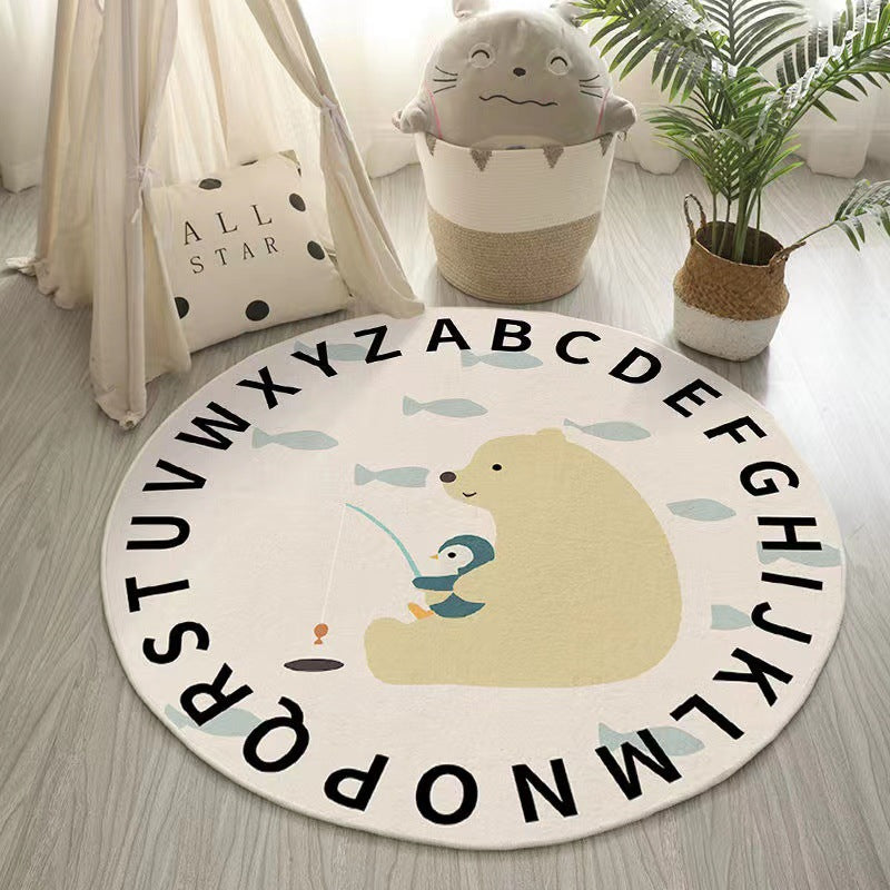Round Cashmere-like Rug For Living Room - product image 6