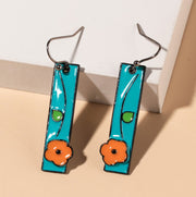 Blue green orange flowers