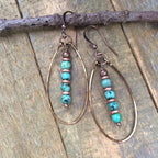Turquoise Beaded Bohemian Vintage Earrings - product image 3